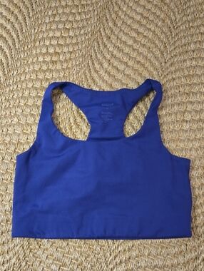 girlfriend collective Racerback Sports Bra - Purple Blue Medium